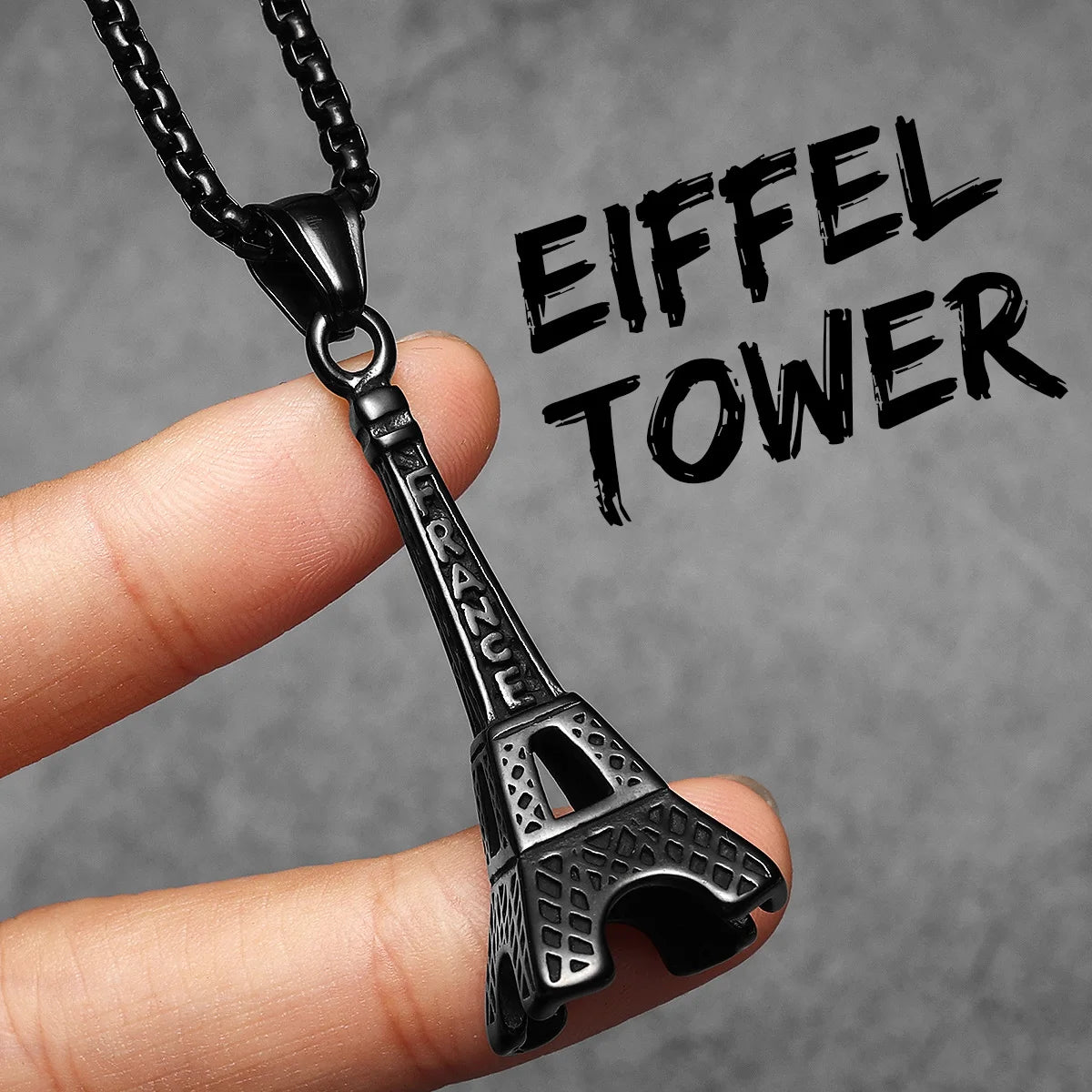 Eiffel Tower Pendant Necklace — Stainless Steel