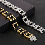 Men's Bike Skull Chain Bracelet Masculine Red Stainless Steel Skeleton Heads Link Bracelets Party Accessories for
