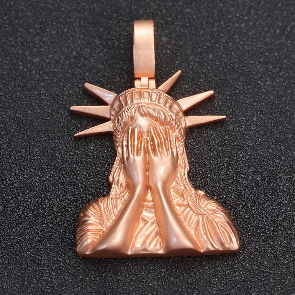 Rose Gold Statement Pendant Necklace 45MM