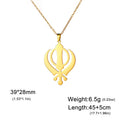 LIKGREAT Classic Sikhism Symbol Necklace Stainless Steel Sikh Khanda Necklaces Religious Protection Amulet Jewelry for Women Men