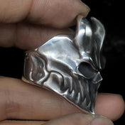 Skeleton Skull Ring — Silver-Tone Gothic Skull