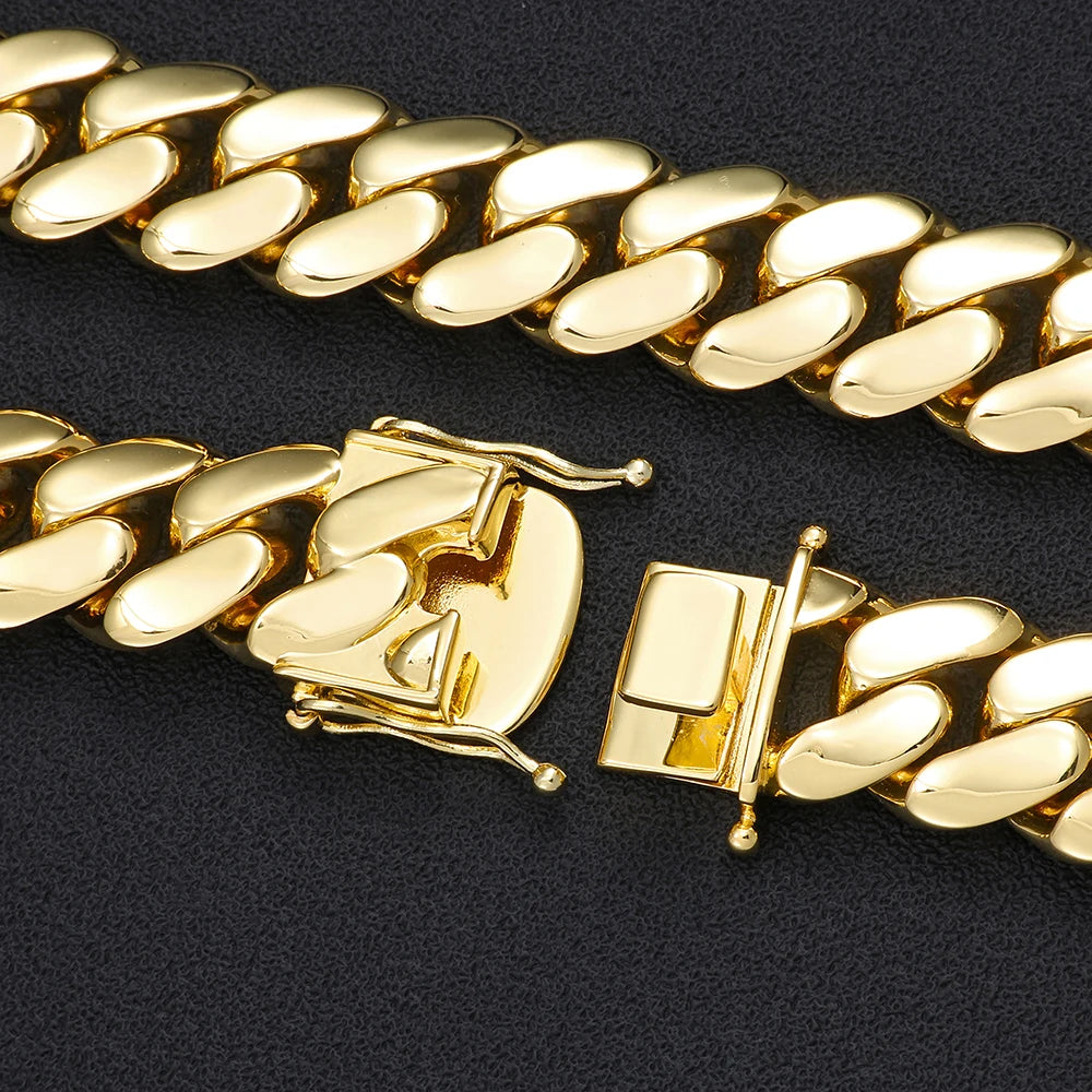Miami Cuban Link Bracelet for Men Double Safety Clasp Thick Chunky Curb Chain Hip Hop Jewelry Gift