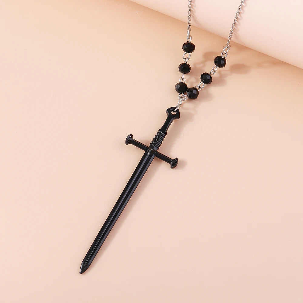 Gothic Skull Love Heart Necklace for Women Men Religious Crucifix Necklaces Punk Jewelry Gifts