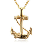 Anchor Cross Pendant Necklace — Stainless Steel