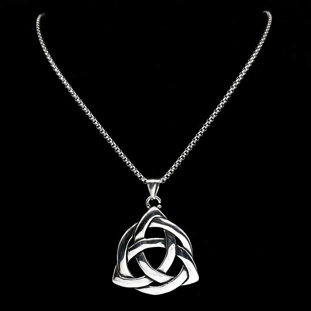 Hollow Trinity Knot Infinity Pendant Necklace — Stainless Steel