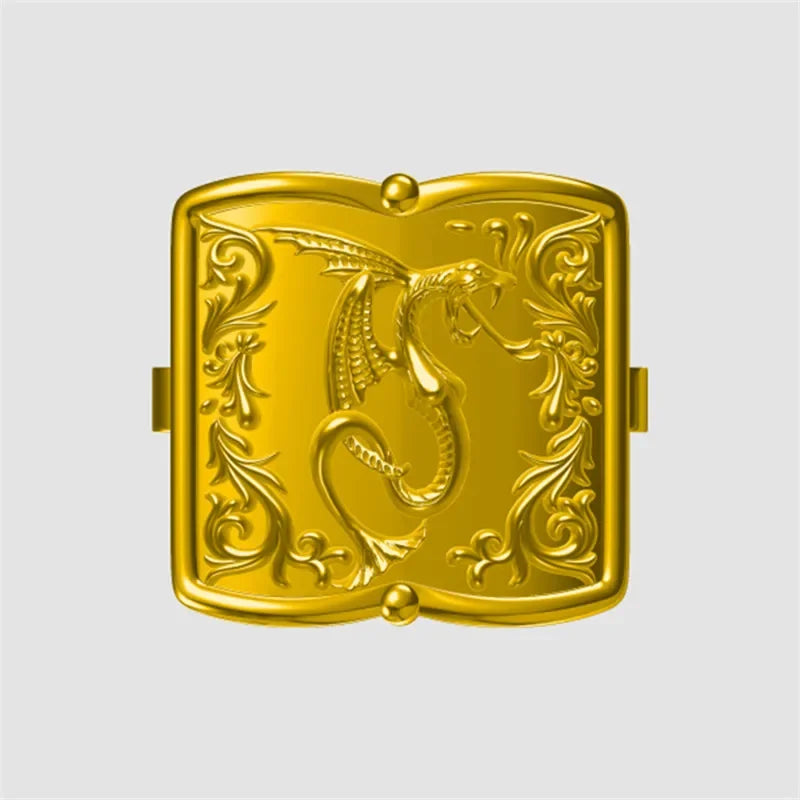 Dragon, Lion & Skull Flip-Top Signet Ring — Two-Tone