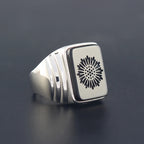 Black Agate Statement Ring — 925 Silver