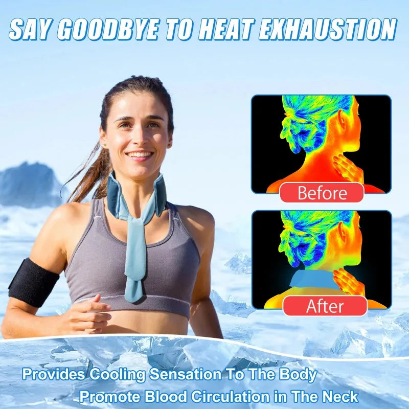 35*9cm Summer neck cooling cold sensation ice scarf ice pack sports headscarf pet ice scarf new reusable