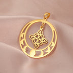 Trinity Witch Knot Charm Pendant — Steel