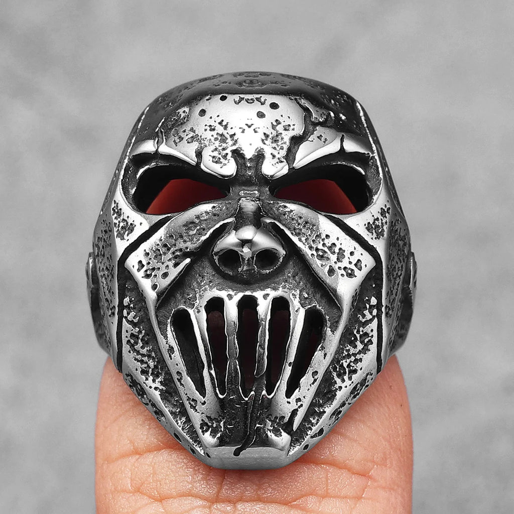 Rock Star Mask Skull Ring — Stainless Steel