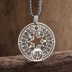 Stainless Steel Solomon Flower of Life Chakra Spirituality Necklace Archangel Sacred Geometry Metatron Pendant Jewelry Men Women