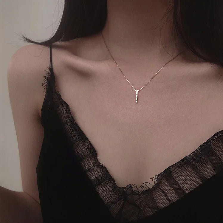 Minimalist Pendant Chain Necklace — Stainless Steel