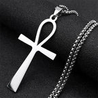 Egyptian Ankh Cross Stainless Steel Necklace Women/Men Symbol of Life Cross Necklace Jewelry Cadenas De Acero Inoxidab