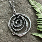 Snake Vortex Pendant Necklace — Copper