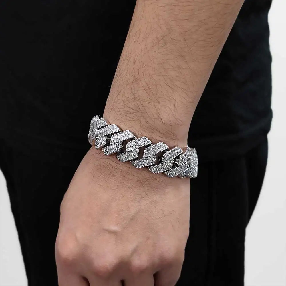 Iced Out Cuban Chain Necklace Stainless Steel 20MM
