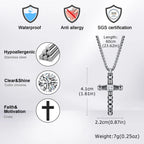 Cross Box Chain Pendant — Silver Stainless