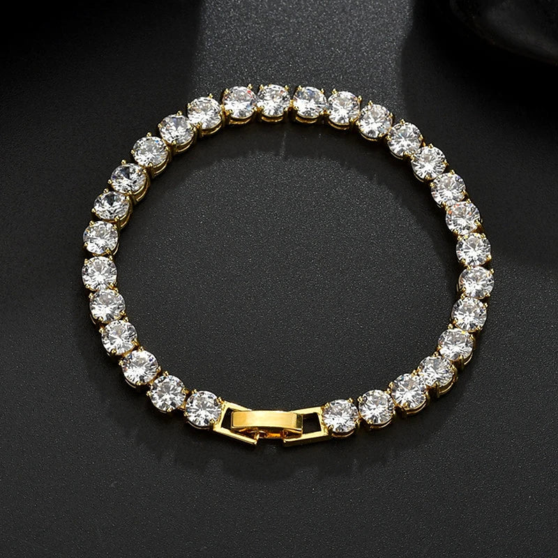 316L Stainless Steel 2025 New Fashion Waterproof Jewelry Minimalism Embed Zircon 3 Colors Charm Chain Tennis Bracelets