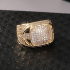 Men's Punk Hip Hop Full Synthetic Cubic Zirconia Ring For Men Women Jewelry