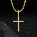 9999 24K genuine gold classic men and women mainstream diamond cross necklace couple exclusive cross pendant