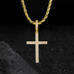 9999 24K genuine gold classic men and women mainstream diamond cross necklace couple exclusive cross pendant