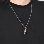 Lightning Bolt Pendant Necklace — Stainless Steel