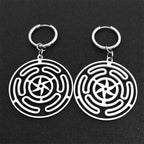 Steel Earrings Hekate Wheel Drop Strophalos Hecate