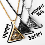 Masonic Eye Pendant Necklace — Stainless Steel