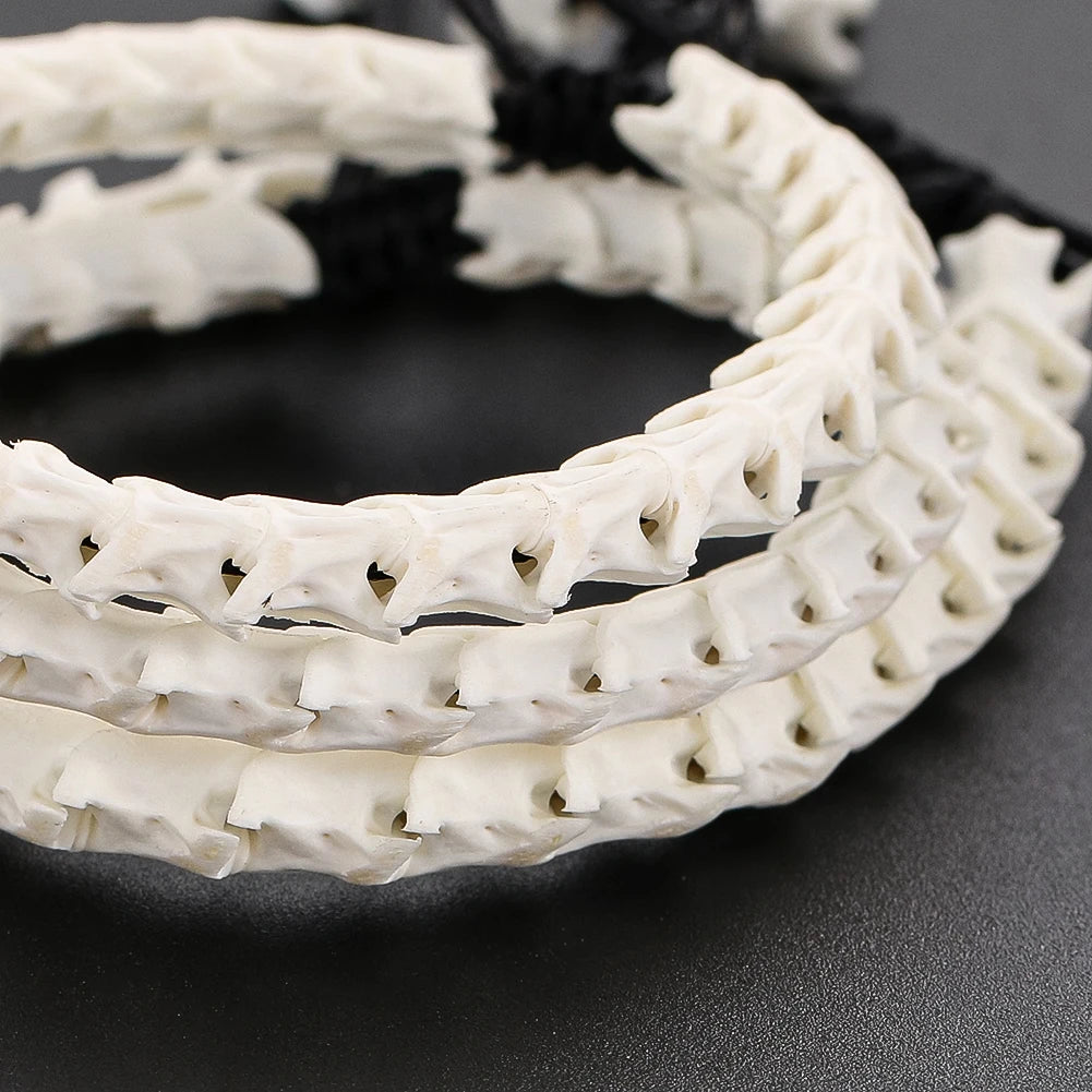 Snake Bone Beads Bracelet 5-8mm — Collectible String, Statement