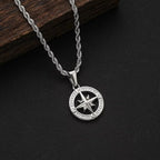 Compass Pendant Necklace — Stainless Steel