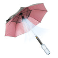 Sun Umbrella with Fan and Sprayer 8 Ribs Portable 3 in 1 UV Blocking Umbrella for Outdoor Summer Umbrella with Fan and