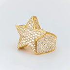 Milangirl New Hip Hop Rock Five Star Rings Men Luxury Women Rhinestones Zircon Pentagram Rings Women Wedding Party