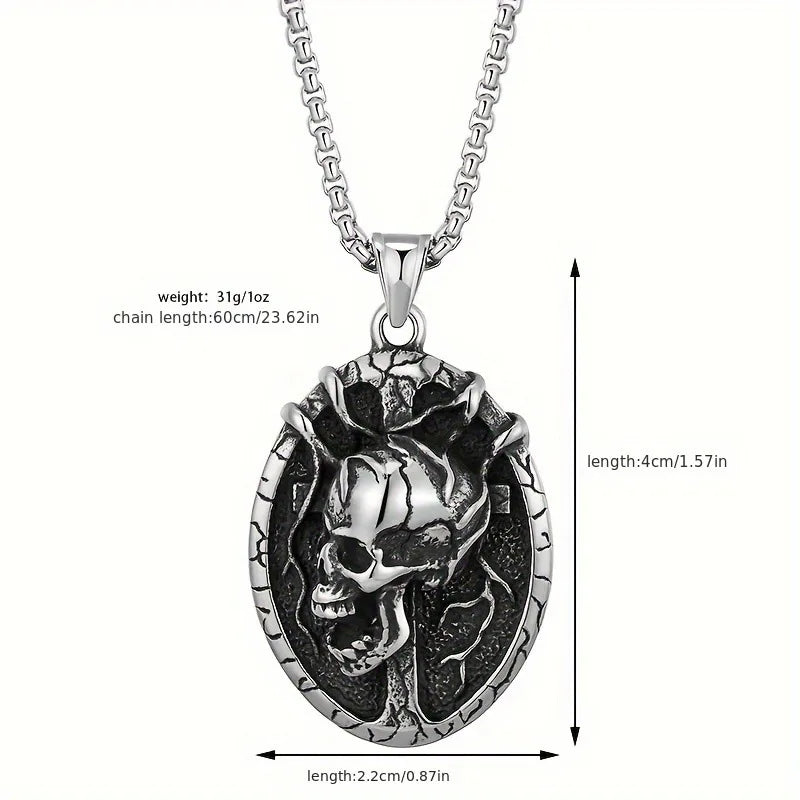 Skull Vine Pendant Necklace — Gothic 60CM