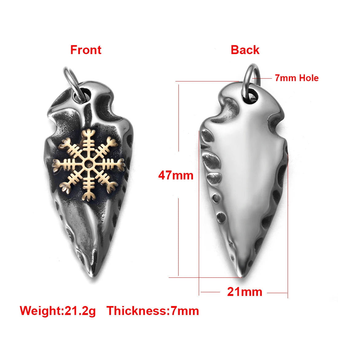 Norse Viking Rune Round Pendant Necklace — Stainless Steel