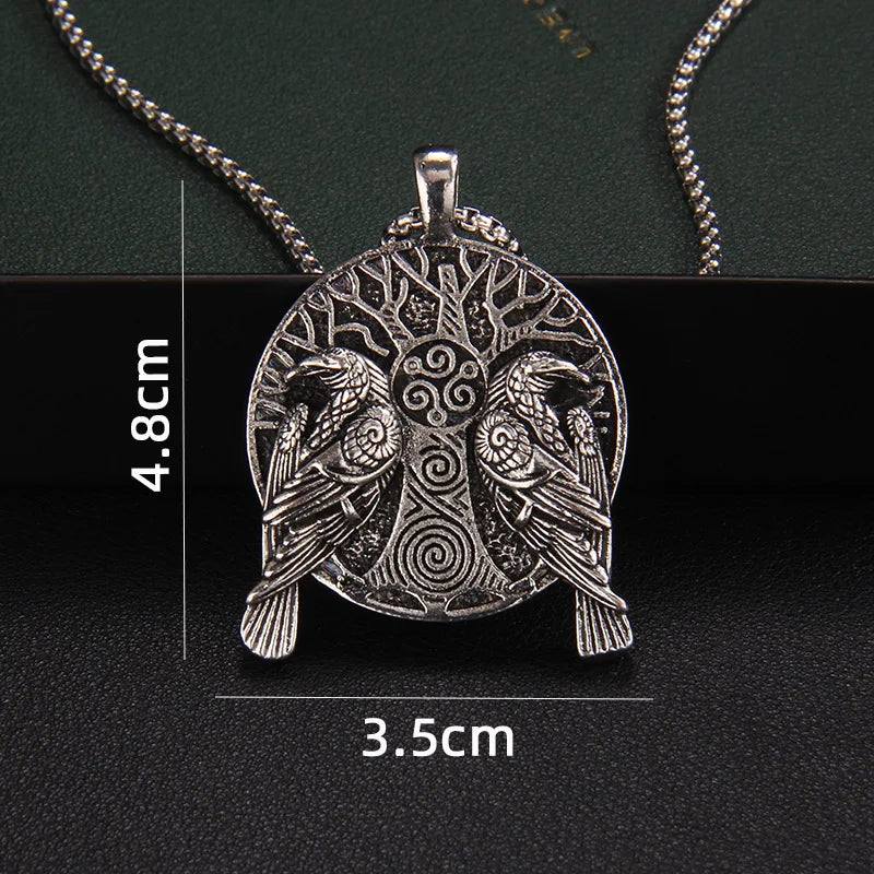 Odin Steel Chain Nordic Mythology Double Crow