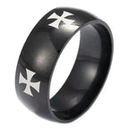 English Titanium Steel Christian Cross Bible Ring for Men and Women Personalized Ring Customize Ring Engraved Ring