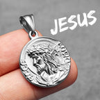 Jesus Minimal Pendant — Stainless Steel