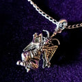 Baphomet Necklace-Occult Left Hand Path Seal of Baphomet Satanic Goat of Mendes-Women Men Pendant Necklace Pagan Occult