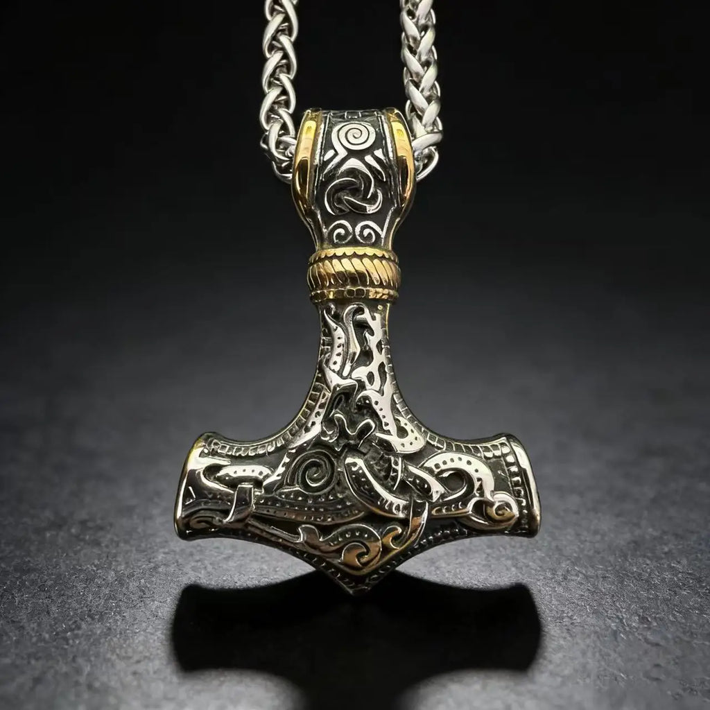 Thor Hammer Steel Pendant 316L Nordic Odin