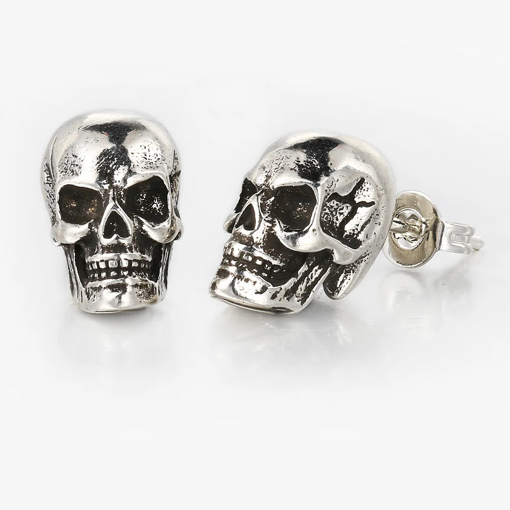 Skull Stud Earrings — Stainless Steel