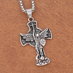 Classic St. Michael Cross Necklace — Stainless Steel