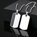 Men's Stylish Dog Tag Pendant Necklace, Stainless Steel Geometric Dog Tag Necklace, Fashion Casual Jewelry Gifts for