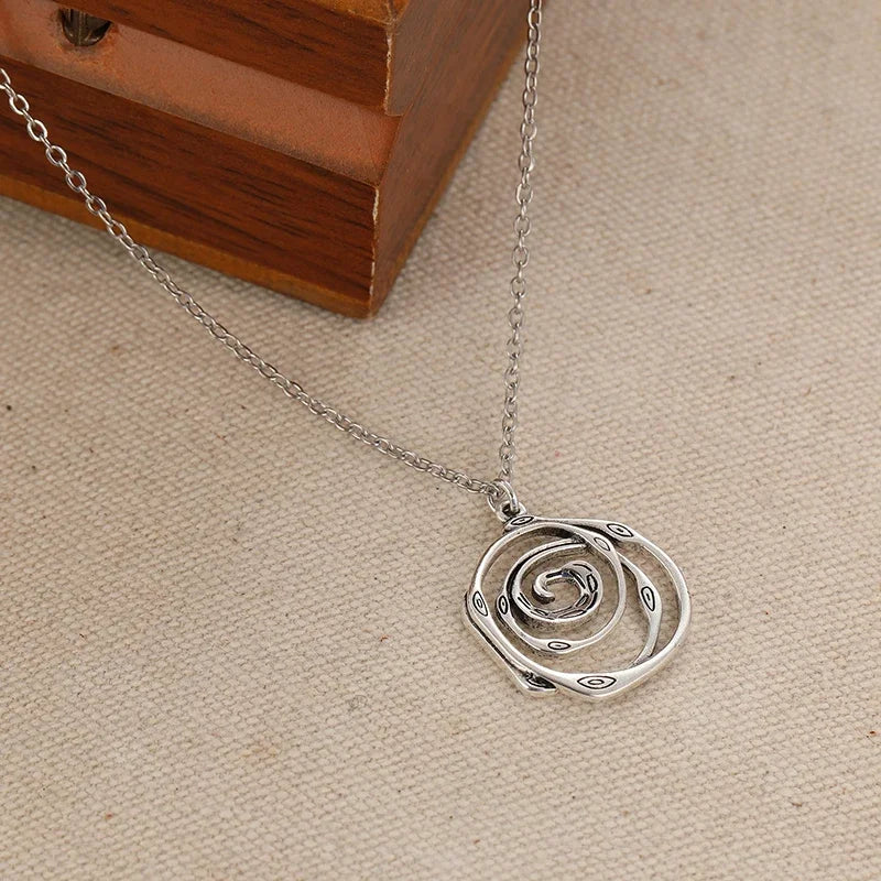 Snake Vortex Pendant Necklace — Copper