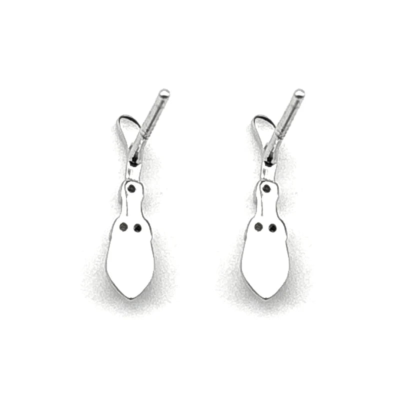 925 Silver Zircon Wand Stud Earrings — SS