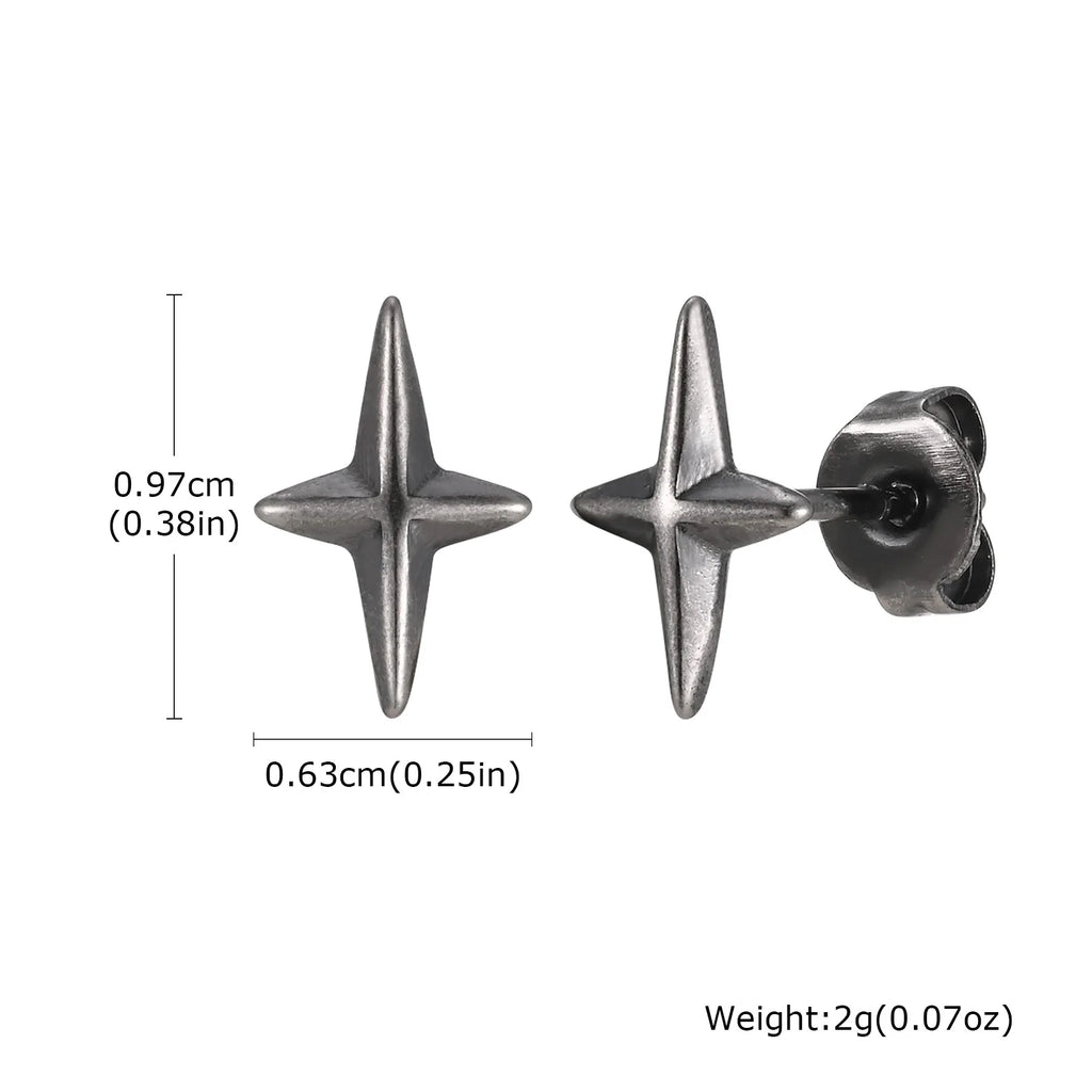 Black Star Stud Earrings — Stainless Steel