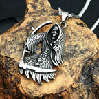 Grim Reaper Skull Pendant — Stainless Steel