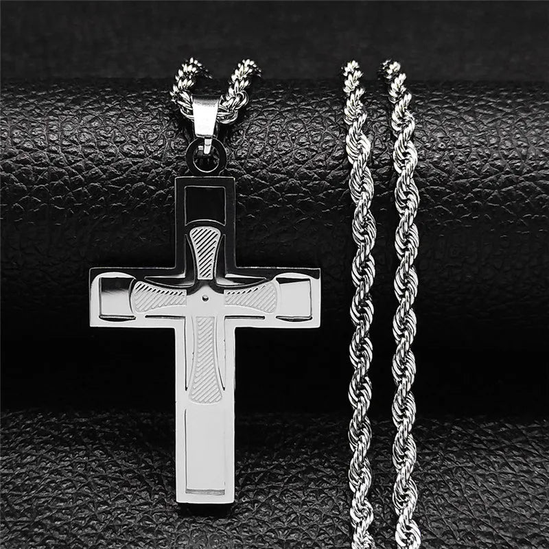 Big Cross Pendant Necklace — Gold