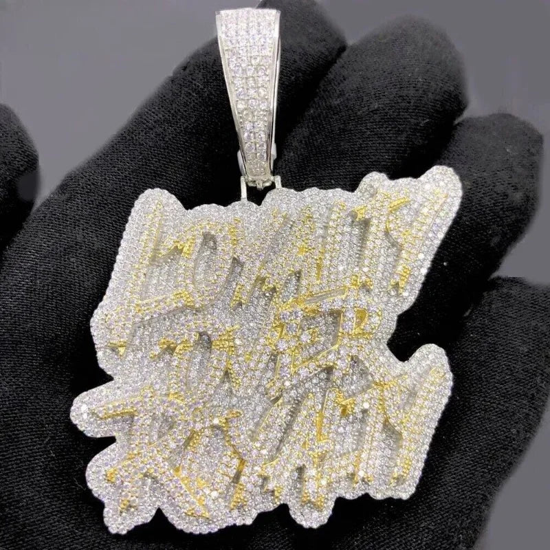 Iced Out Letter Pendant Necklace