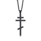 Vintage Orthodox Cross Pendant Men Necklace Christian Symbol Stainless Steel Byzantine Cross Jewelry
