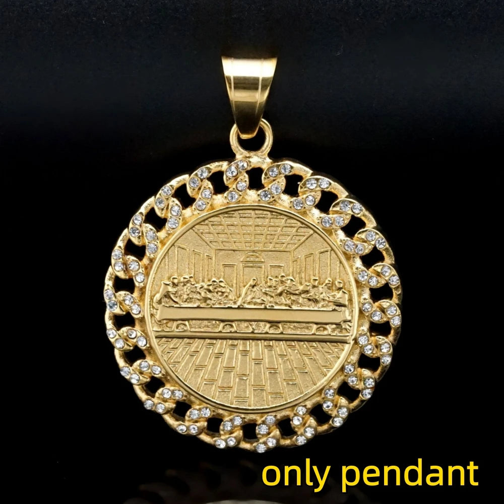 Iced Out Last Supper Pendant — Stainless Steel