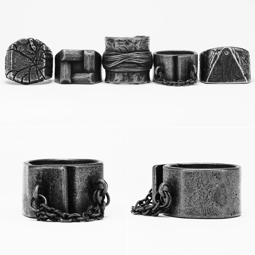 Gothic Shackles Ring — Stainless Steel